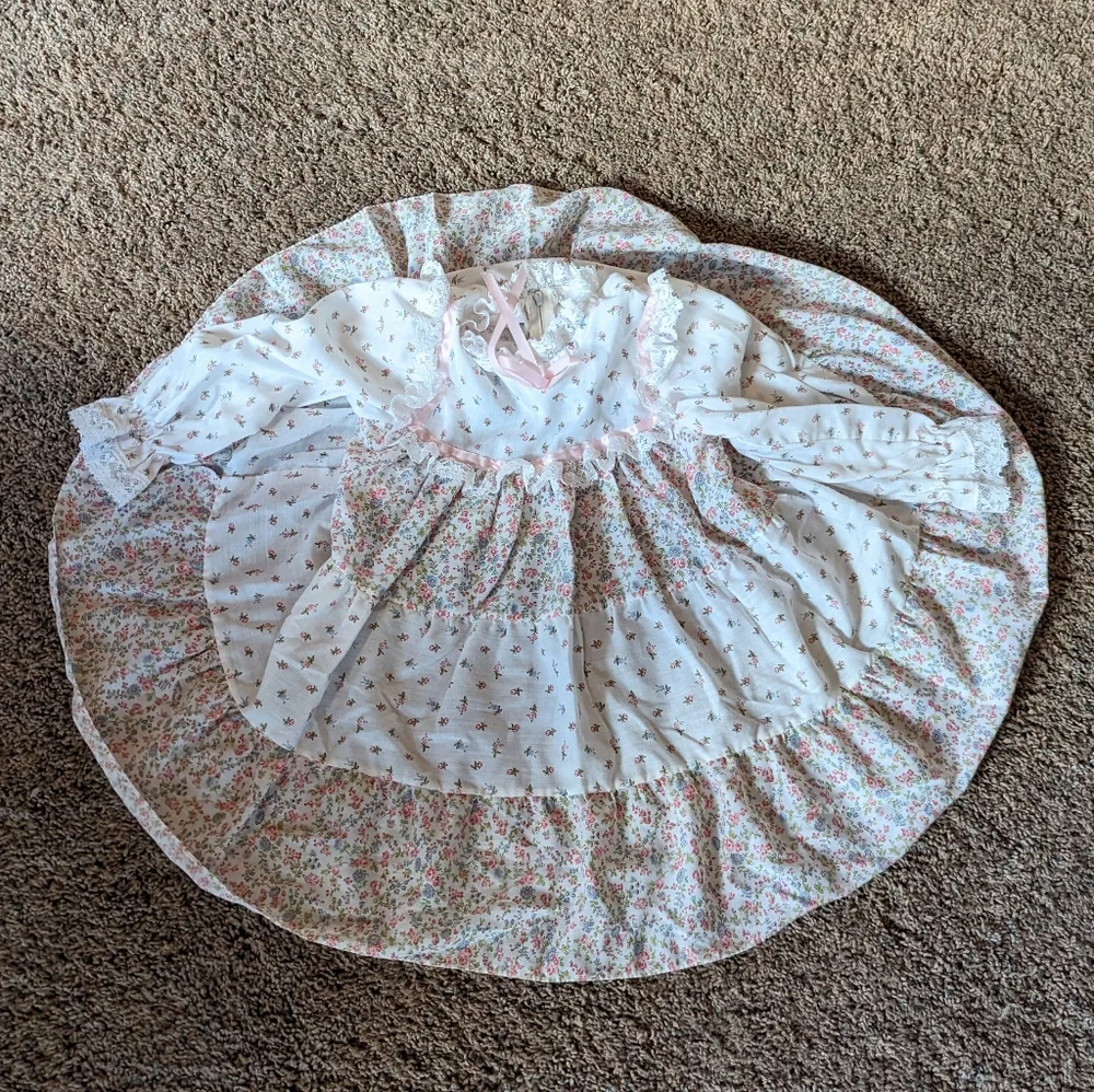 1980's CALICO TODDLER DRESS 80's vintage 3 - Picture 5 of 6